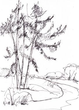 Anlık kroki, peyzaj