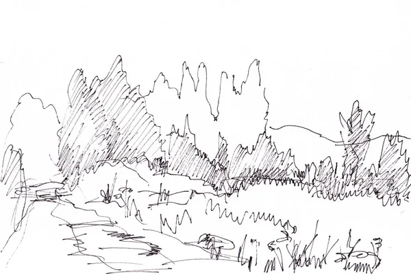 Anlık kroki, peyzaj