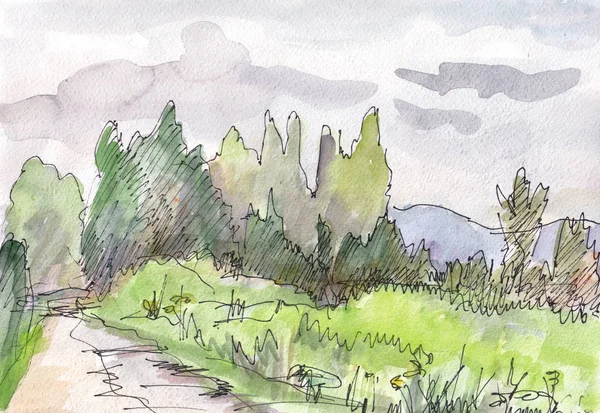 suluboya manzara, kırsal yol