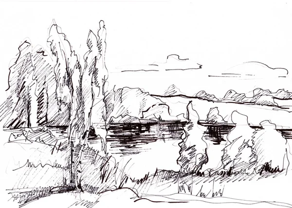 Croquis instantané, paysage — Photo