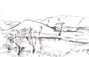 Anlık kroki, peyzaj