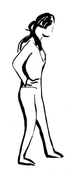 Błyskawiczne szkic, kobieta — Zdjęcie stockowe