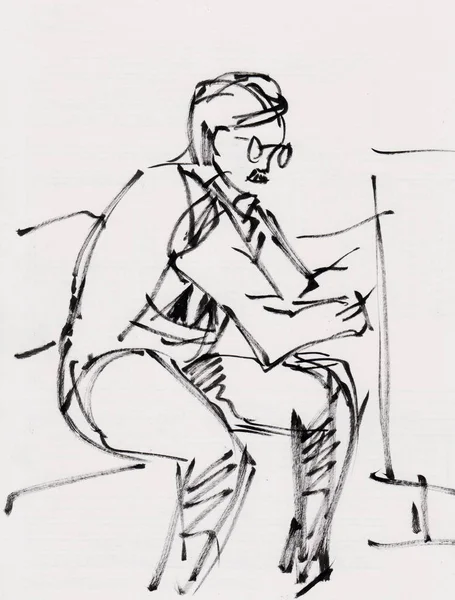 인스턴트 스케치, 남자 — 스톡 사진