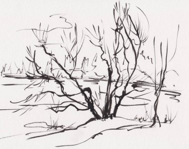 Nehrin kıyısında bir robot resim.