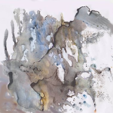 Yüksek dağlarda suluboya peyzaj 6 kar, monoipy