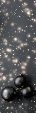 Kar glitter parlaklık ile Siyah Noel baubles, lüks marka wi