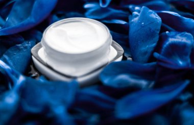 Mavi çiçek çantasındaki yüz derisi için lüks yüz kremi nemlendiricisi