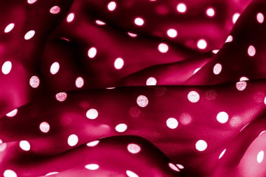 Klasik polka nokta Tekstil arka plan dokusu, kırmızı beyaz noktalar 