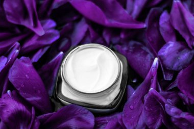 Mor çiçek b 'de yüz derisi için lüks yüz kremi nemlendirici.