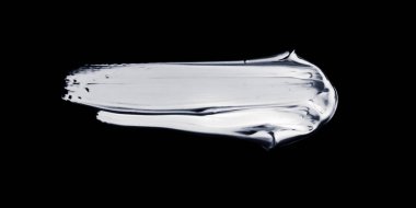 Gümüş boya fırça sıyrık doku siyah arka plan üzerinde izole, 