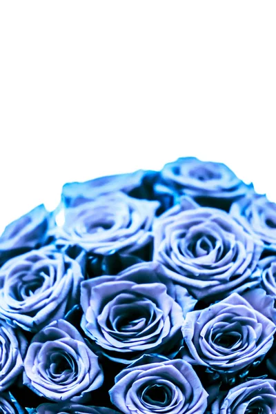 Ramo de lujo de glamour de rosas azules, flores en flor como flores — Foto de Stock