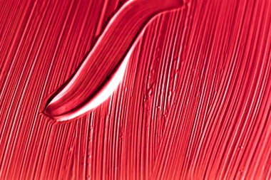 Kozmetik soyut doku arka planı, kırmızı akrilik boya fırçası