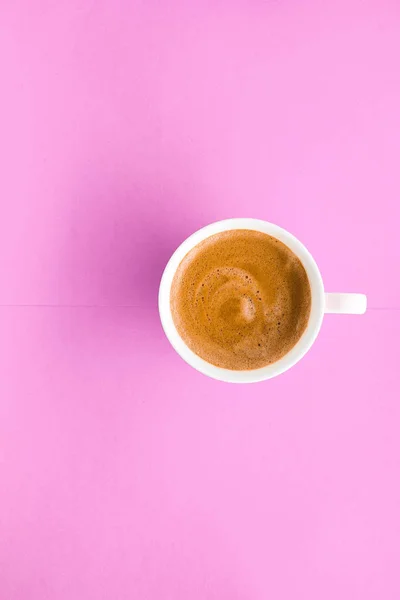 Cup of hot french coffee as breakfast drink, flatlay cups on pin