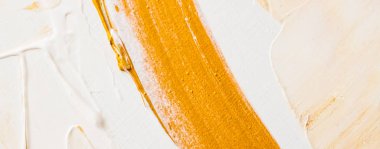 Sanatsal soyut doku arka planı, altın akrilik boya fırçası