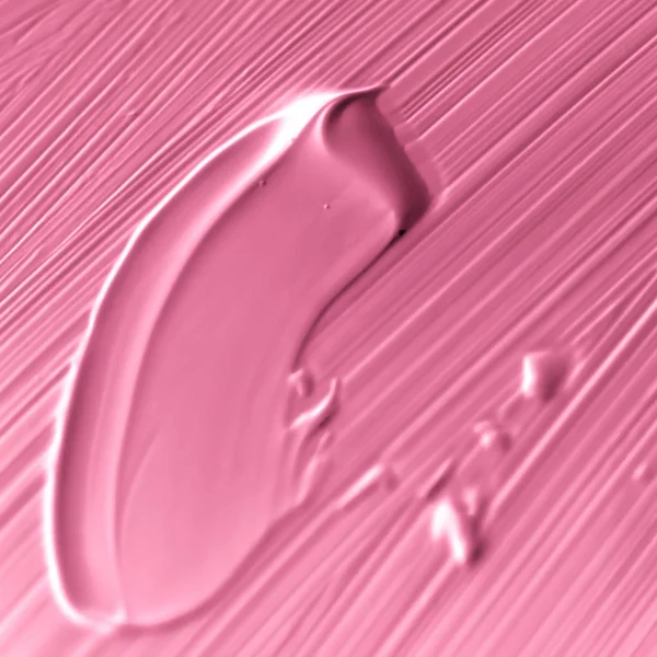 Cosmétiques fond texturé abstrait, pinceau acrylique rose — Photo