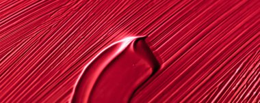 Kozmetik soyut doku arka planı, kırmızı akrilik boya fırçası