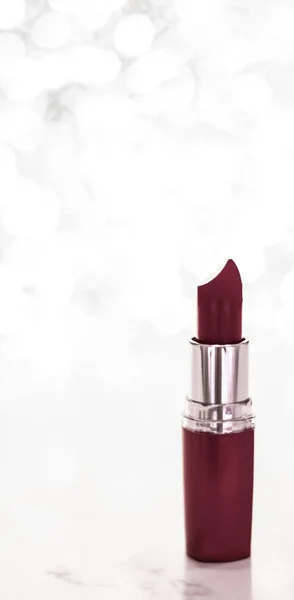 Chocolate lipstick on silver Christmas, New Years and Valentines