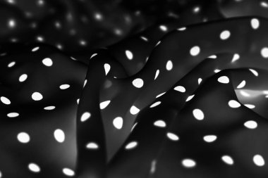 Vintage Polka kumaş arka plan doku nokta, blac üzerinde beyaz noktalar