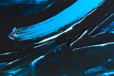 Sanatsal soyut doku arka planı, mavi akrilik boya fırçası