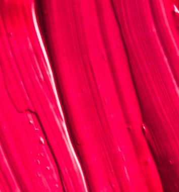 Kırmızı kozmetik doku arka planı, makyaj ve cilt estetiği 