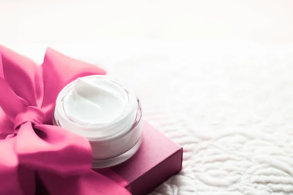 Luxury face cream for sensitive skin and pink holiday gift box,