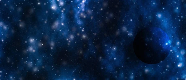 Evren evrende yıldızlar, gezegen ve galaksi, uzay ve zaman trav — Stok fotoğraf
