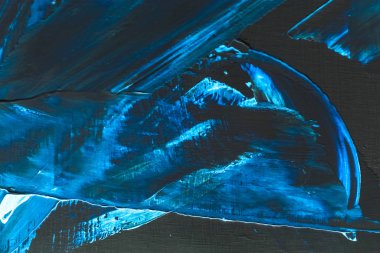 Sanatsal soyut doku arka planı, mavi akrilik boya fırçası