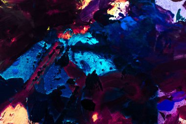 Soyut akrilik boya darbeleri, sanat fırçası düz arkaplan