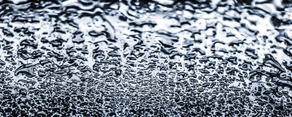 Water texture abstract background, aqua drops on silver glass as