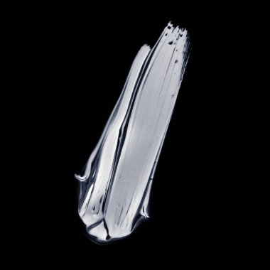 Gümüş boya fırça sıyrık doku siyah arka plan üzerinde izole, 