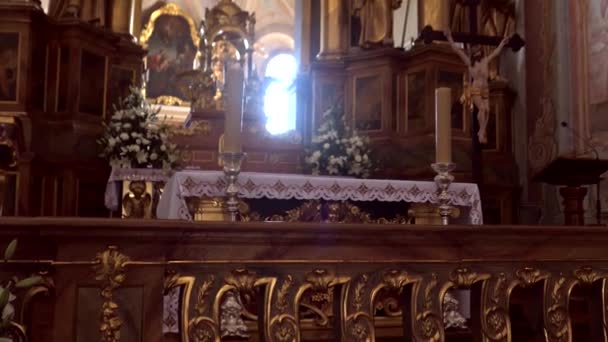 Interno della Chiesa di Sant'Annes a Varsavia, Polonia, la fede cattolica — Video Stock