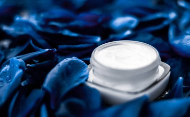 Mavi çiçek çantasındaki yüz derisi için lüks yüz kremi nemlendiricisi