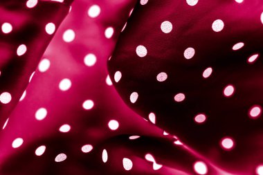 Klasik polka nokta Tekstil arka plan dokusu, kırmızı beyaz noktalar 