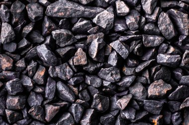 Soyut arkaplan dokusu olarak gri taş çakıl taşları, manzara yayı