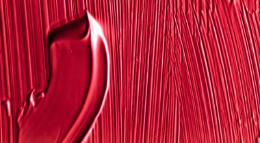 Kozmetik soyut doku arka planı, kırmızı akrilik boya fırçası