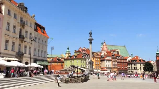 Varsovie Vieille Ville et Place du Palais, Pologne en été — Video