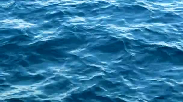 Texture de la surface de l'eau de mer, vagues et fond de vacances d'été — Video