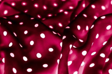 Klasik polka nokta Tekstil arka plan dokusu, kırmızı beyaz noktalar 