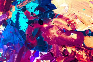 Soyut akrilik boya darbeleri, sanat fırçası düz arkaplan