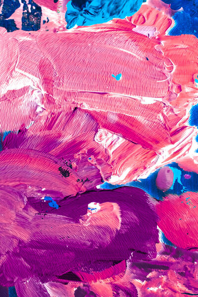 Abstract acrylic paint strokes, art brush flatlay background