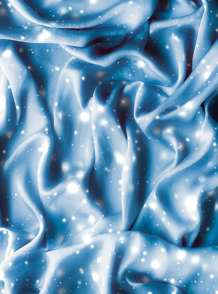 Чарівний святковий синій м'який шовковий плоский фон текстури з похмурим — стокове фото