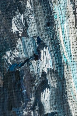 Çadır bezi zemininde soyut fırça darbeleri, yağlı boya.