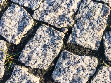 Eski kırsal taş kaldırım, desenli arka plan, mimari döşeme