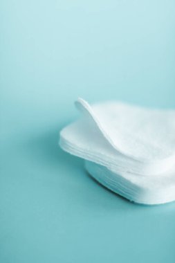 Nane arkaplan, kozmetik ve makyaj malzemelerinde organik pamuk pedleri