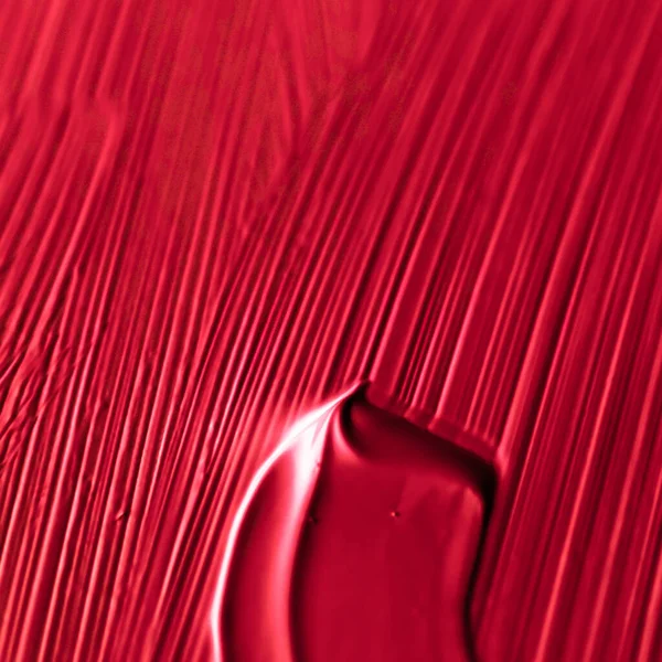 Cosmetics abstract texture background, red acrylic paint brush s — Stock Photo, Image
