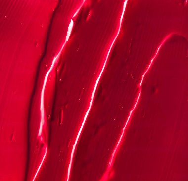 Cazibe, markalaşma ve makyaj sanatı - Kırmızı kozmetik doku arka plan, makyaj ve cilt ürünleri, krem, ruj, lüks güzellik markası olarak nemlendirici makro, tatil düz dizayn