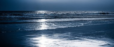 Güzel deniz ya da okyanus ufku, tropikal kumsal manzarası, yaz tatili seyahati ve tatil yeri sahnesi