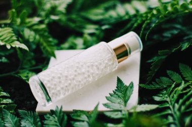 Lüks cilt nemlendirici serum jeli yeşil bahçe, doğal bitkisel kozmetik ve sağlık ve güzellik için organik yaşlanmayı önleyici ürün.
