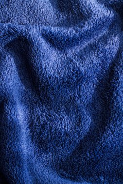 İç tasarım için arka plan olarak kaliteli mavi kumaş dokusu, dekoratif tekstil
