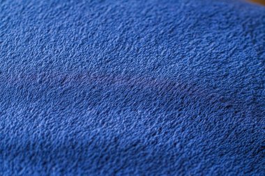 İç tasarım için arka plan olarak kaliteli mavi kumaş dokusu, dekoratif tekstil